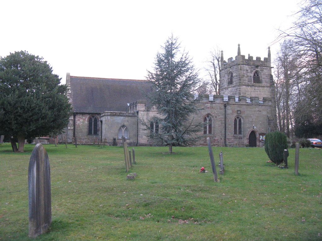 St Wilfrid's Church, Egginton, in late afternoon light